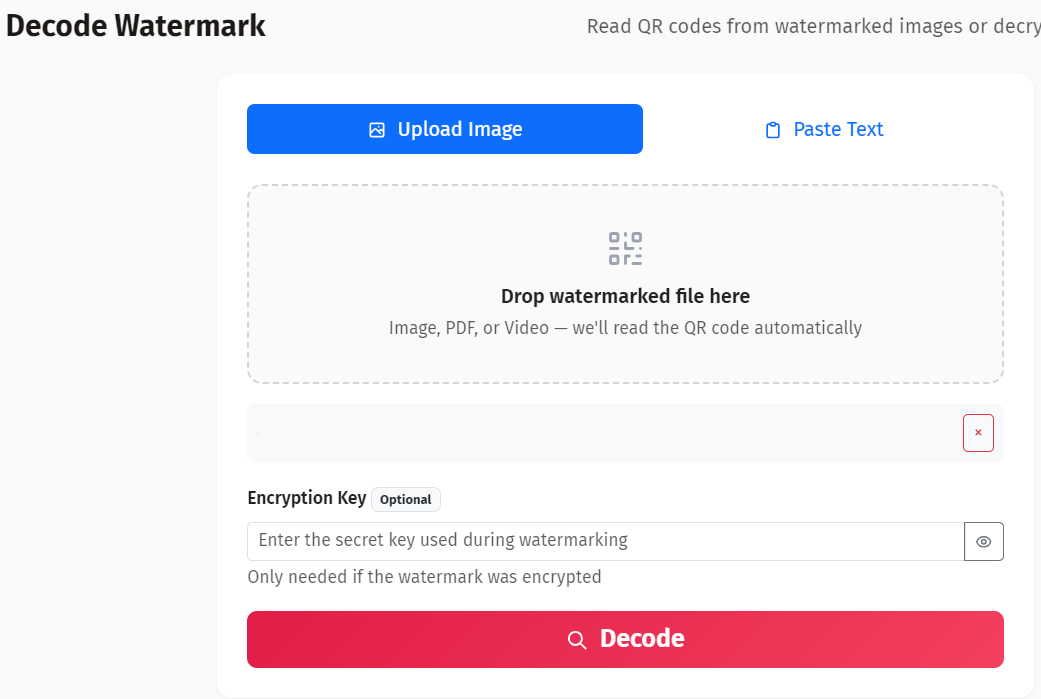 Built-In QR Reader and Decoder