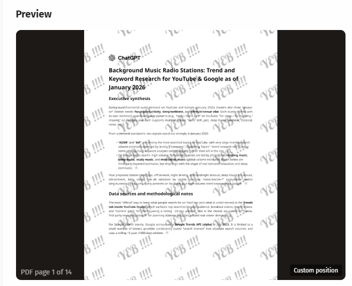 Text Stamps Across Every Page